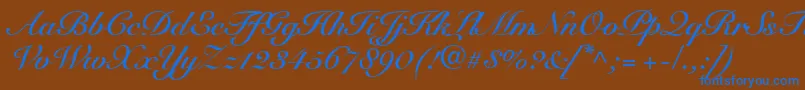 SnellRoundhandBoldScript Font – Blue Fonts on Brown Background