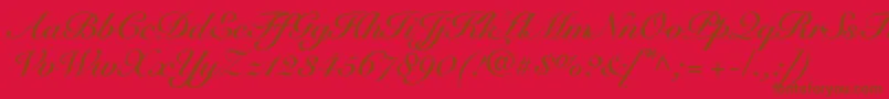 SnellRoundhandBoldScript Font – Brown Fonts on Red Background