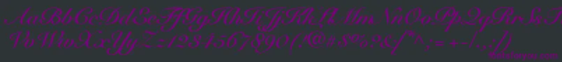 SnellRoundhandBoldScript Font – Purple Fonts on Black Background