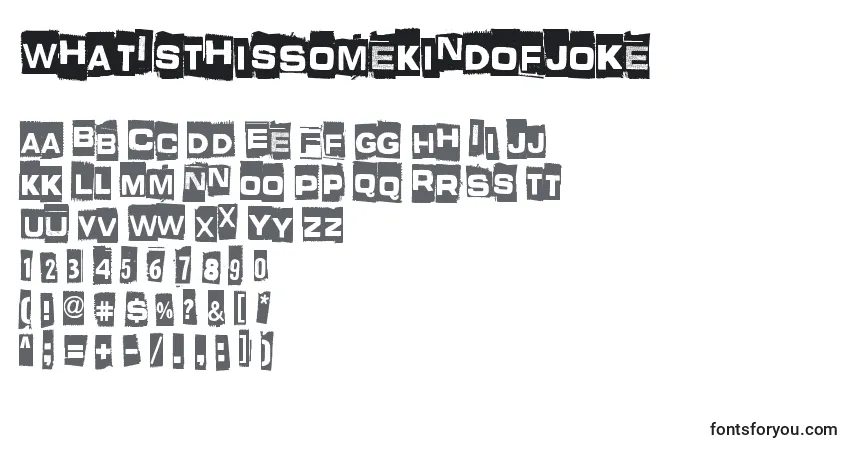 Schriftart WhatIsThisSomeKindOfJoke – Alphabet, Zahlen, spezielle Symbole