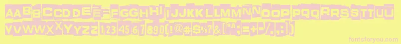WhatIsThisSomeKindOfJoke-fontti – vaaleanpunaiset fontit keltaisella taustalla