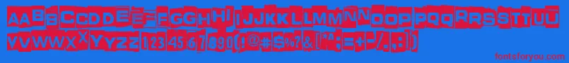 フォントWhatIsThisSomeKindOfJoke – 赤い文字の青い背景