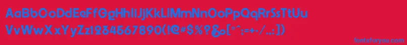 Embrionic55 Font – Blue Fonts on Red Background