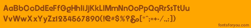 Fonte Embrionic55 – fontes marrons em um fundo laranja