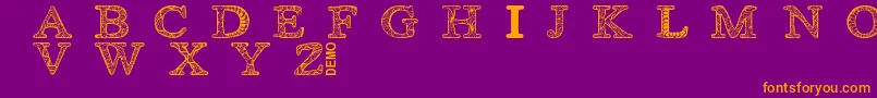 Zsyraphdemo Font – Orange Fonts on Purple Background