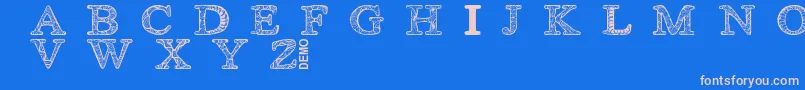 Zsyraphdemo Font – Pink Fonts on Blue Background