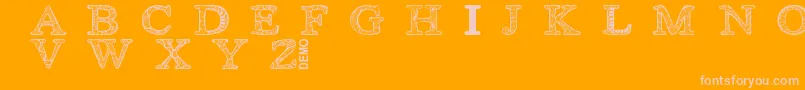 Zsyraphdemo Font – Pink Fonts on Orange Background