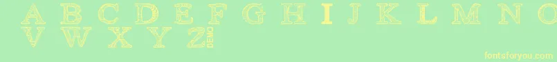 Zsyraphdemo Font – Yellow Fonts on Green Background