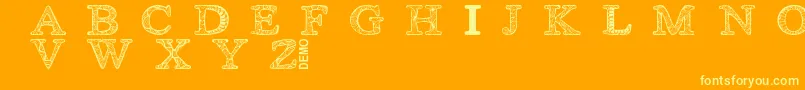 Zsyraphdemo Font – Yellow Fonts on Orange Background