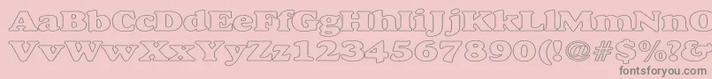 AlfredoHeavyHollowWide Font – Gray Fonts on Pink Background