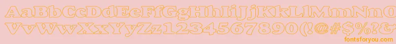 AlfredoHeavyHollowWide Font – Orange Fonts on Pink Background