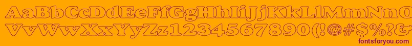 AlfredoHeavyHollowWide Font – Purple Fonts on Orange Background