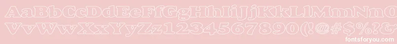 AlfredoHeavyHollowWide Font – White Fonts on Pink Background