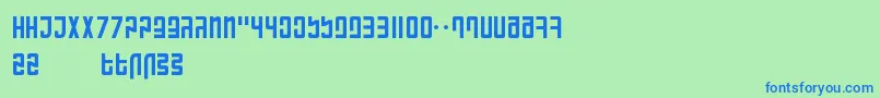 RanmorianStandardBeta-Schriftart – Blaue Schriften auf grünem Hintergrund