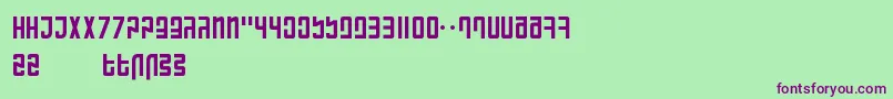 フォントRanmorianStandardBeta – 緑の背景に紫のフォント
