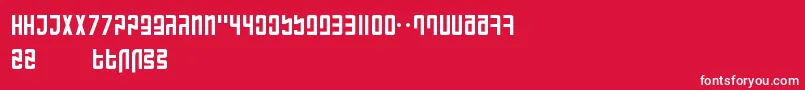 Fonte RanmorianStandardBeta – fontes brancas em um fundo vermelho