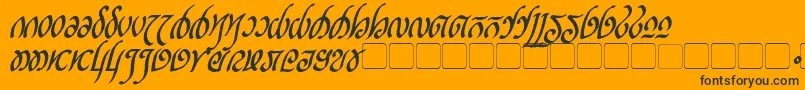 RellanicBoldItalic-Schriftart – Schwarze Schriften auf orangefarbenem Hintergrund