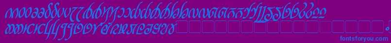 RellanicBoldItalic-Schriftart – Blaue Schriften auf violettem Hintergrund