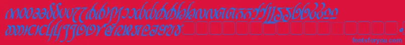 RellanicBoldItalic Font – Blue Fonts on Red Background