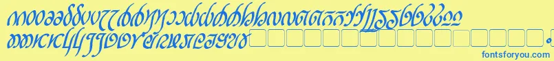 RellanicBoldItalic Font – Blue Fonts on Yellow Background