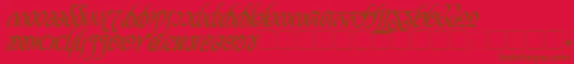 Fonte RellanicBoldItalic – fontes marrons em um fundo vermelho