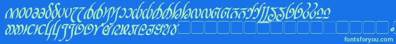 RellanicBoldItalic Font – Green Fonts on Blue Background