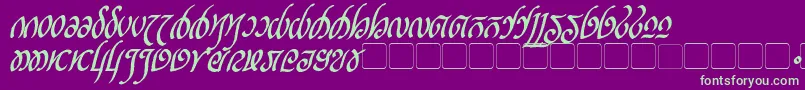 RellanicBoldItalic Font – Green Fonts on Purple Background