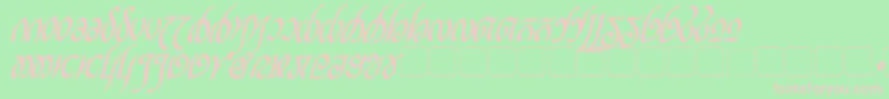 RellanicBoldItalic-Schriftart – Rosa Schriften auf grünem Hintergrund