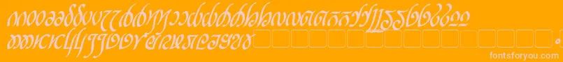 RellanicBoldItalic-Schriftart – Rosa Schriften auf orangefarbenem Hintergrund