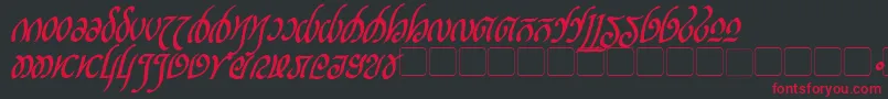 RellanicBoldItalic Font – Red Fonts on Black Background