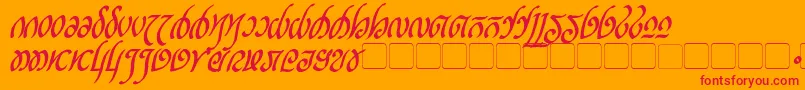 RellanicBoldItalic Font – Red Fonts on Orange Background