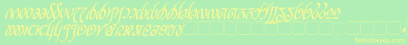 RellanicBoldItalic Font – Yellow Fonts on Green Background