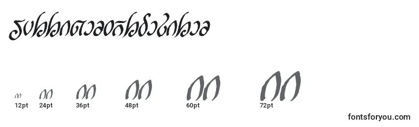 Größen der Schriftart RellanicBoldItalic