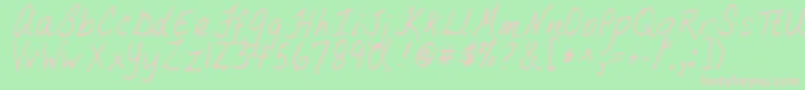 TebRegular Font – Pink Fonts on Green Background