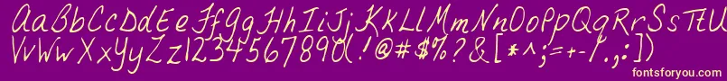 More about TebRegular Font TebRegular Font – Yellow Fonts on Purple Background