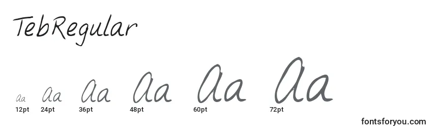 TebRegular Font Sizes