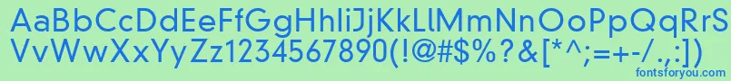 ParallaxGroteskLightSsiLight Font – Blue Fonts on Green Background
