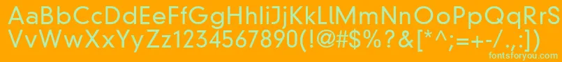 ParallaxGroteskLightSsiLight Font – Green Fonts on Orange Background