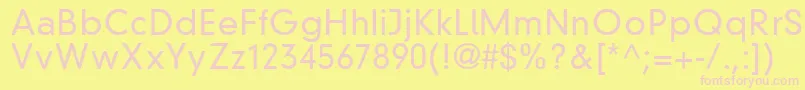 ParallaxGroteskLightSsiLight-Schriftart – Rosa Schriften auf gelbem Hintergrund