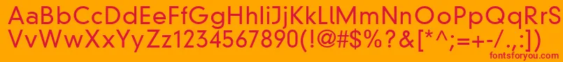 ParallaxGroteskLightSsiLight Font – Red Fonts on Orange Background