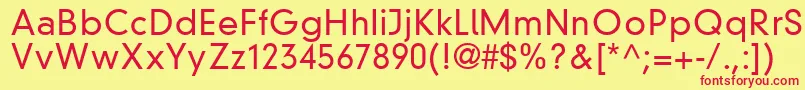 ParallaxGroteskLightSsiLight Font – Red Fonts on Yellow Background