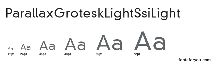 ParallaxGroteskLightSsiLight Font Sizes
