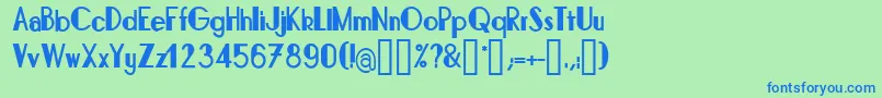 BonafettiRegular Font – Blue Fonts on Green Background