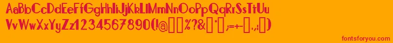 BonafettiRegular Font – Red Fonts on Orange Background