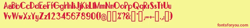 BonafettiRegular Font – Red Fonts on Yellow Background