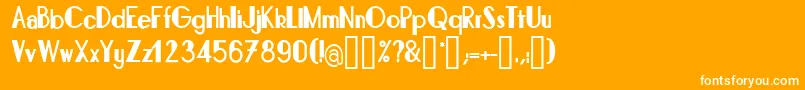 Fonte BonafettiRegular – fontes brancas em um fundo laranja