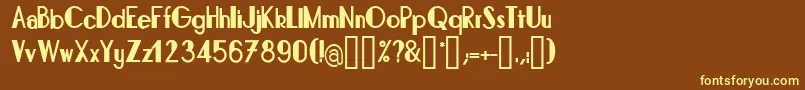 BonafettiRegular-fontti – keltaiset fontit ruskealla taustalla