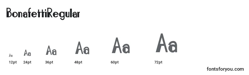 BonafettiRegular Font Sizes