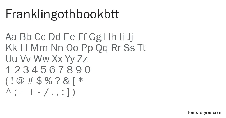 A fonte Franklingothbookbtt – alfabeto, números, caracteres especiais