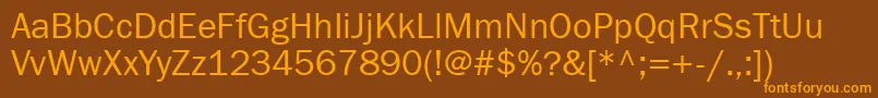 Franklingothbookbtt Font – Orange Fonts on Brown Background